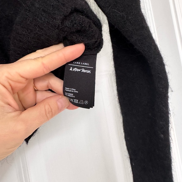 & Other Stories Black Cardigan with Gold Dinosaur Buttons - Picture 6 of 10